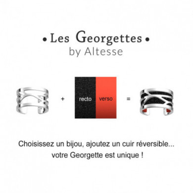 Cuir GEORGETTES bague Rouge pailleté et Ecarlate