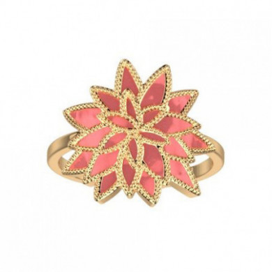 Bague femme, bague or et laque corail Coral LES CADETTES