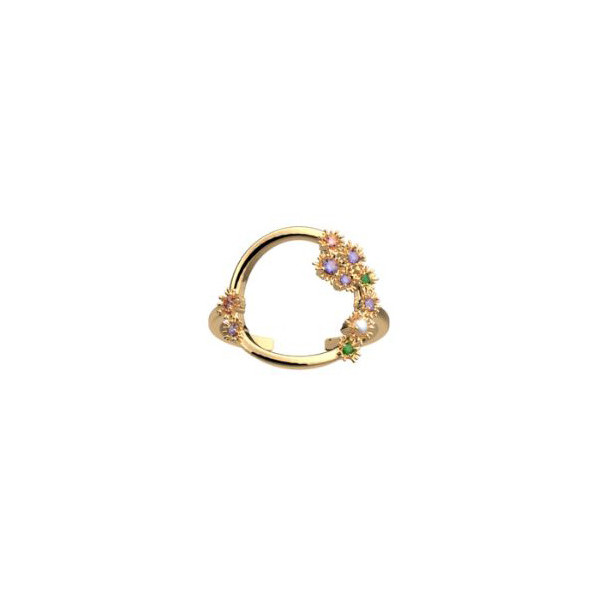 Bague Femme Or CADETTES Fleur de Cactus nacre multicolore