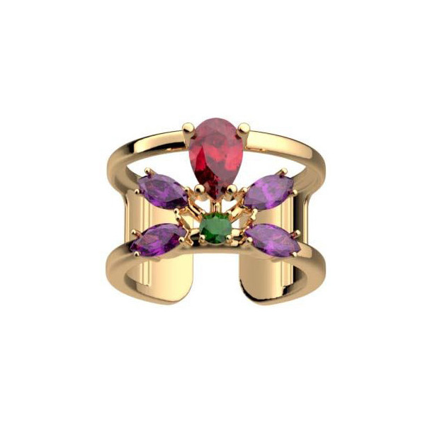 Bague femme, bague or, bague GEORGETTES Shéhérazade violet 12mm