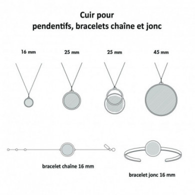 Cuir GEORGETTES pour Pendentif, Bracelet jonc ou Bracelet chaîne Nuit étoilée et Ecorces