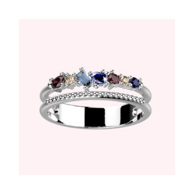 Bague Femme Argent CADETTES Aura multicolore