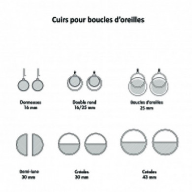 Cuir GEORGETTES boucles d’oreilles Sun et Marine