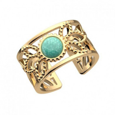 Bague or LES CADETTES Lotus perle bleu vert