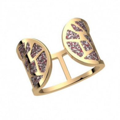 Bague or LES CADETTES Girafe laque paillettes multicolores