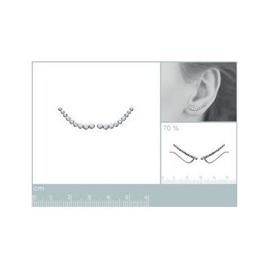 Puce d'oreilles Argent femme contours d'oreilles oxydes de zirconium Influences