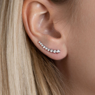 Puce d'oreilles Argent femme contours d'oreilles oxydes de zirconium Influences