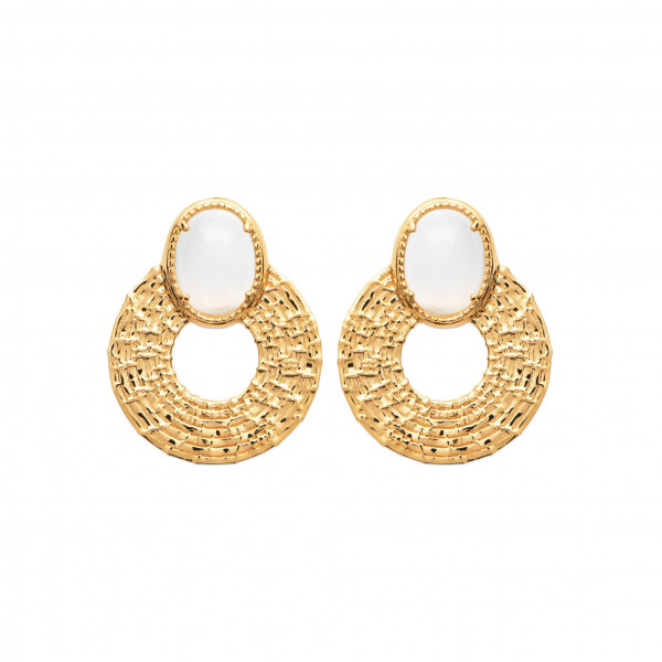 Boucles d’oreilles or femme pierre de lune Influences