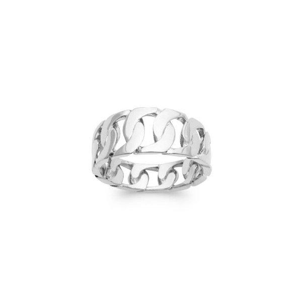 Bague argent femme maille gourmette Influences