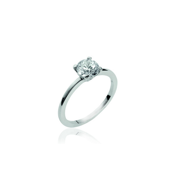 Bague solitaire argent 925 oxyde de zirconium Influences