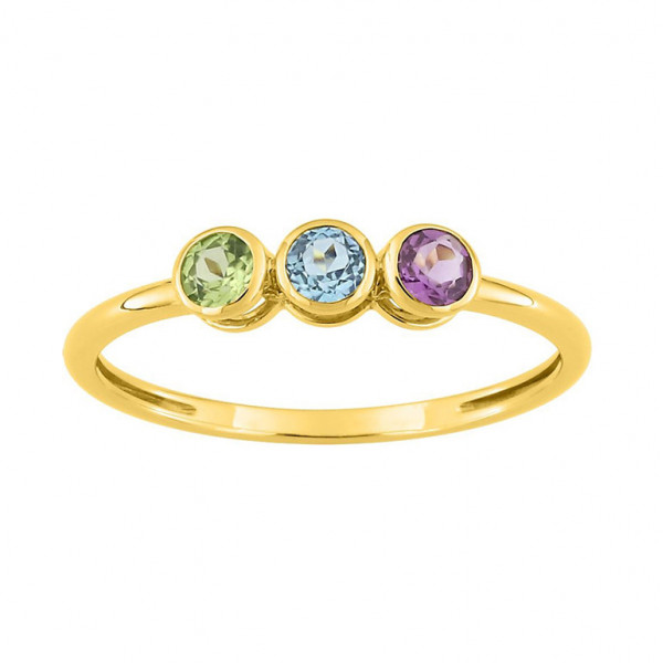 Bague femme or 18 carats pierres multicolores