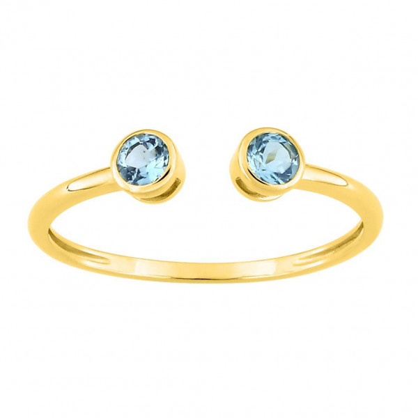 Bague femme or 18 carats pierres fines bleues