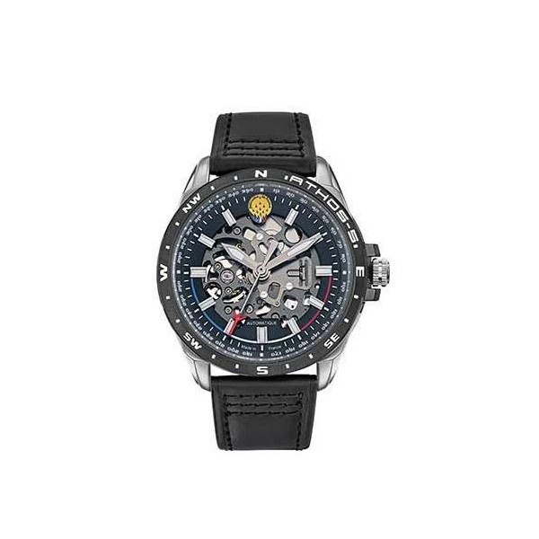 Montre homme cadran noir cuir noir Patrouille De France