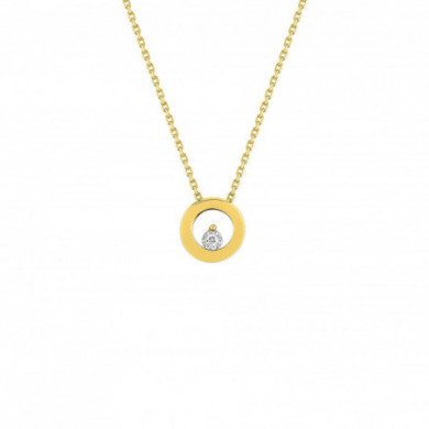 Collier or femme cercle diamant or 18 carats