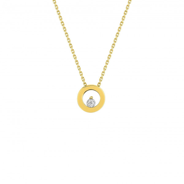 Collier or femme cercle diamant or 18 carats