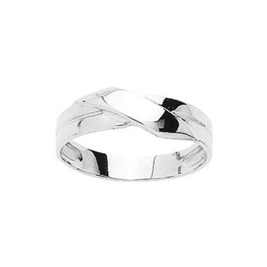 Bague femme or blanc 18 carats croisés