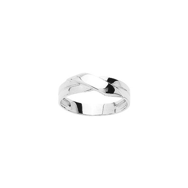 Bague femme or blanc 18 carats croisés