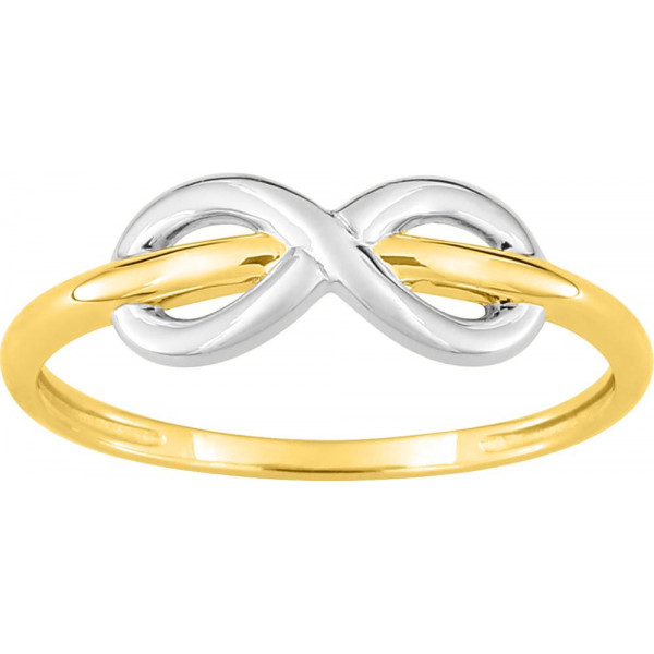 Bague femme Or jaune 18 carats bicolore Infini