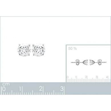 Boucles d’oreilles argent femme puces oxydes de zirconium Influences.