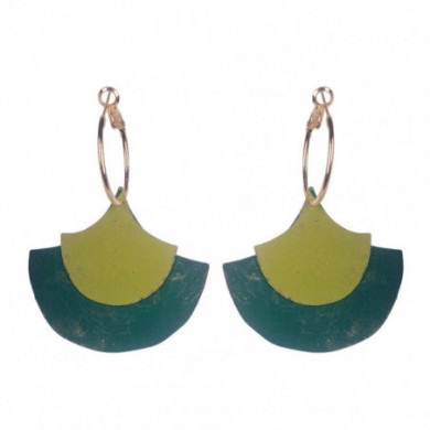 Boucles d'oreilles femme bronze bleu et vert Influences.