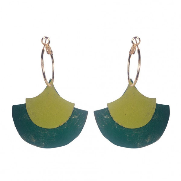 Boucles d'oreilles femme bronze bleu et vert Influences.