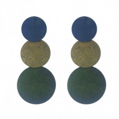 Boucles d'oreilles femmes bronze bleu et vert claire Influences.