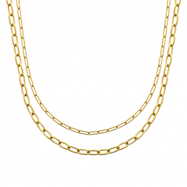 Collier femme or acier inoxydable multi rangs Influences