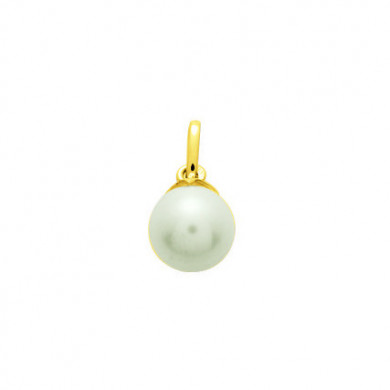 Pendentif or jaune perle culture eau douce 8 mm