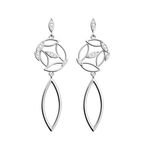 Boucles d’Oreilles Femme Argent GEORGETTES Ligne Arbre de vie pendantes 16mm