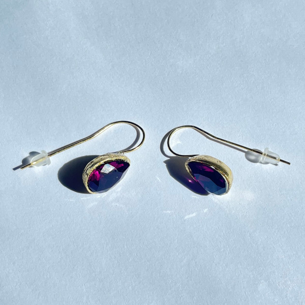 Boucles d'oreilles femmes bronze mauve Kalliope.